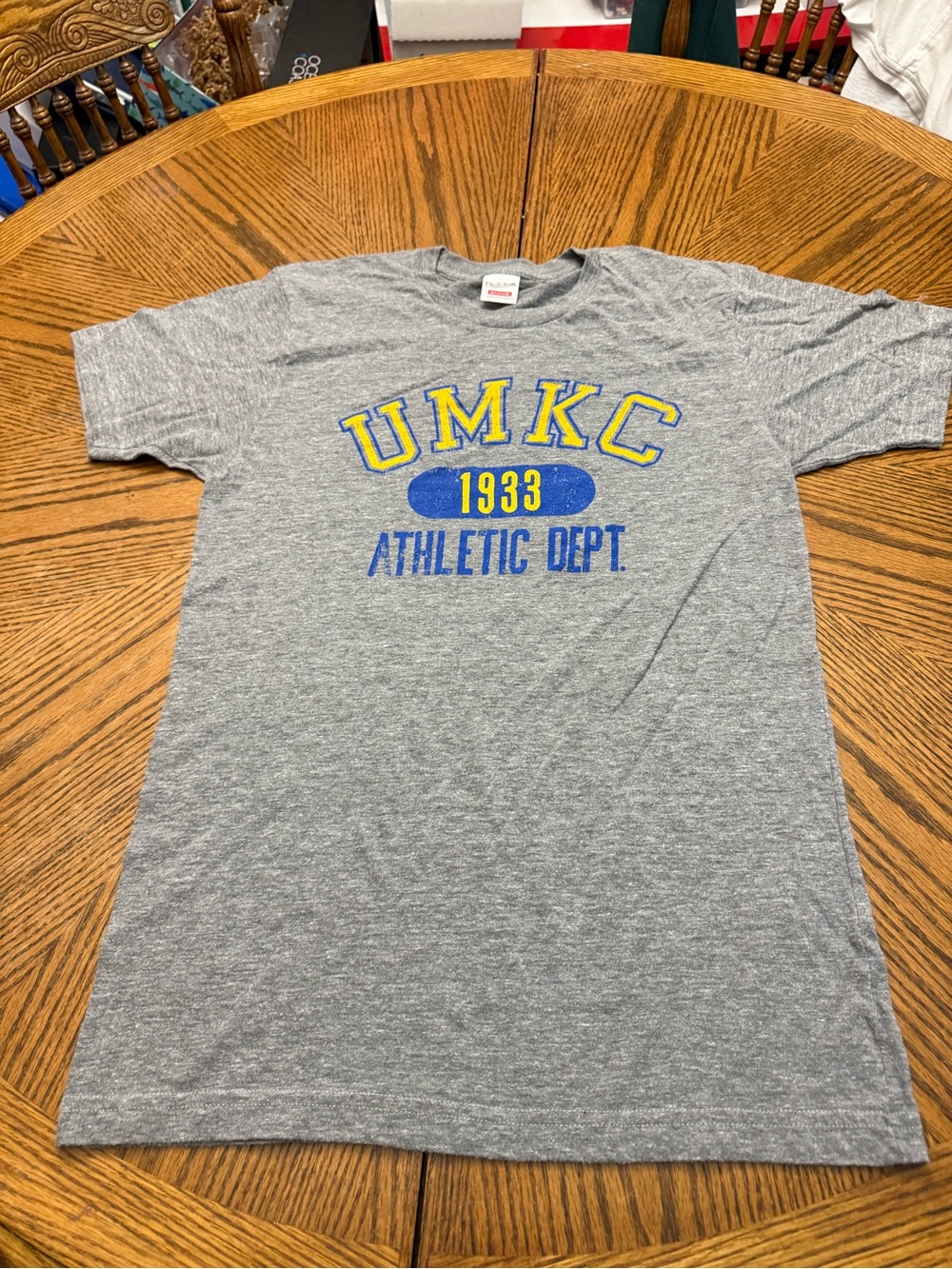 Charlie Hustle UMKC 1933 Athletic Dept Gray Graphic Tee